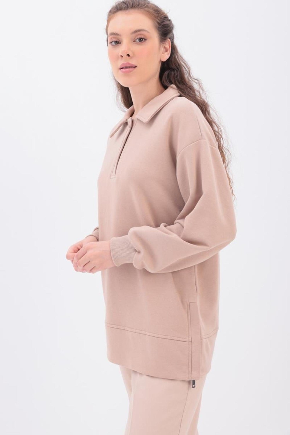 ALLDAY 25OW52295AL0 Kadın Yanları Fermuarlı Yakalı Sweat