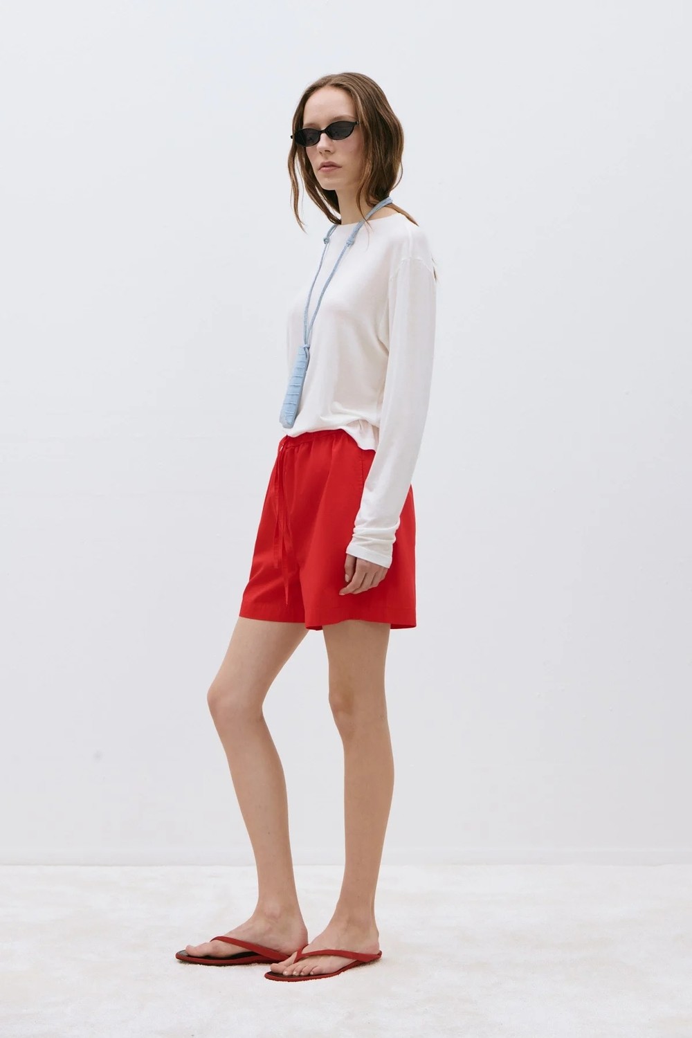 Suud Collection Lacivert Klara Yıkamalı Poplin Şort görsel 2