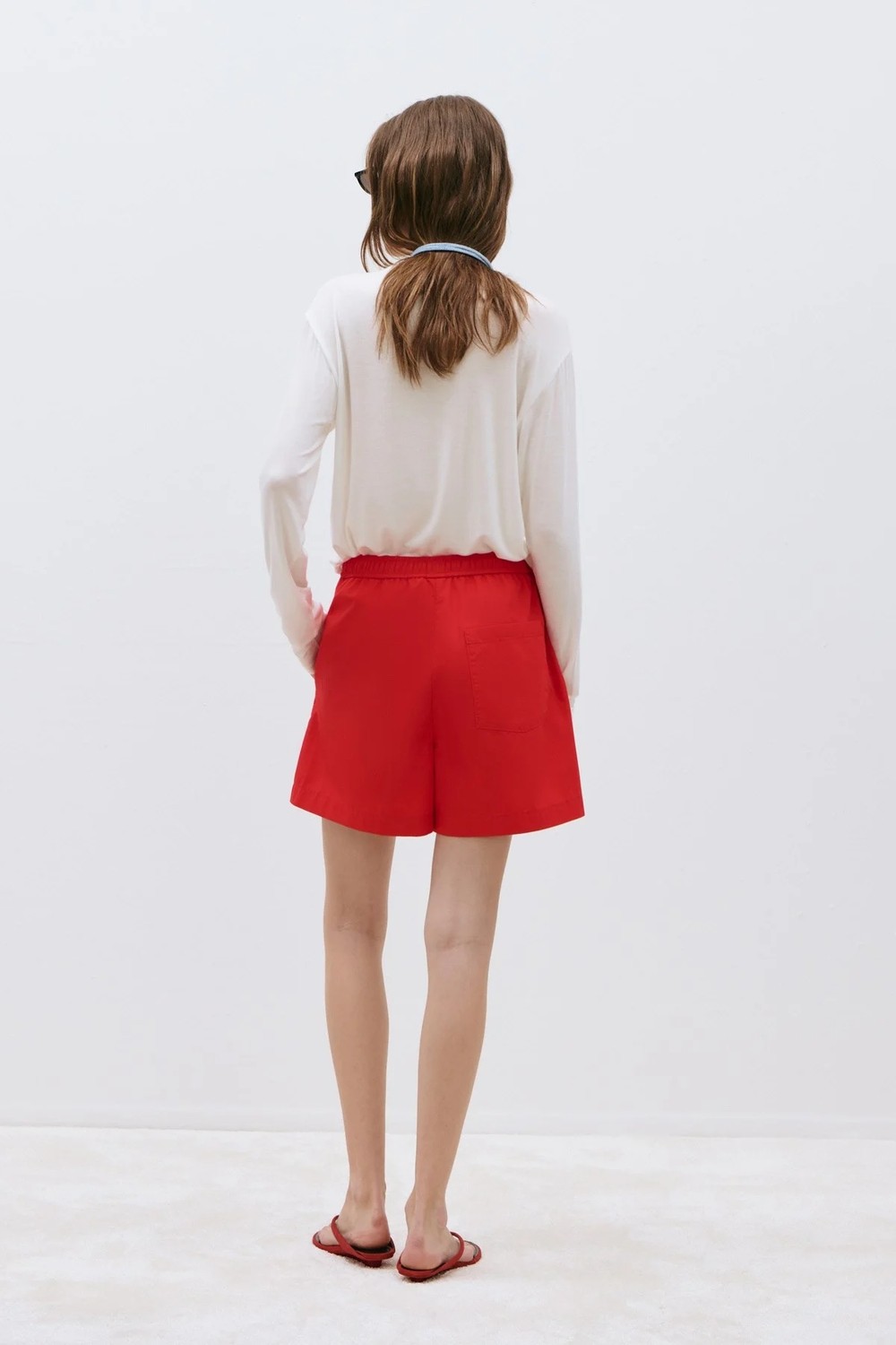Suud Collection Lacivert Klara Yıkamalı Poplin Şort görsel 4