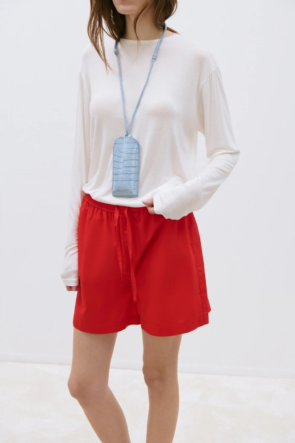 Suud Collection Lacivert Klara Yıkamalı Poplin Şort görsel 6