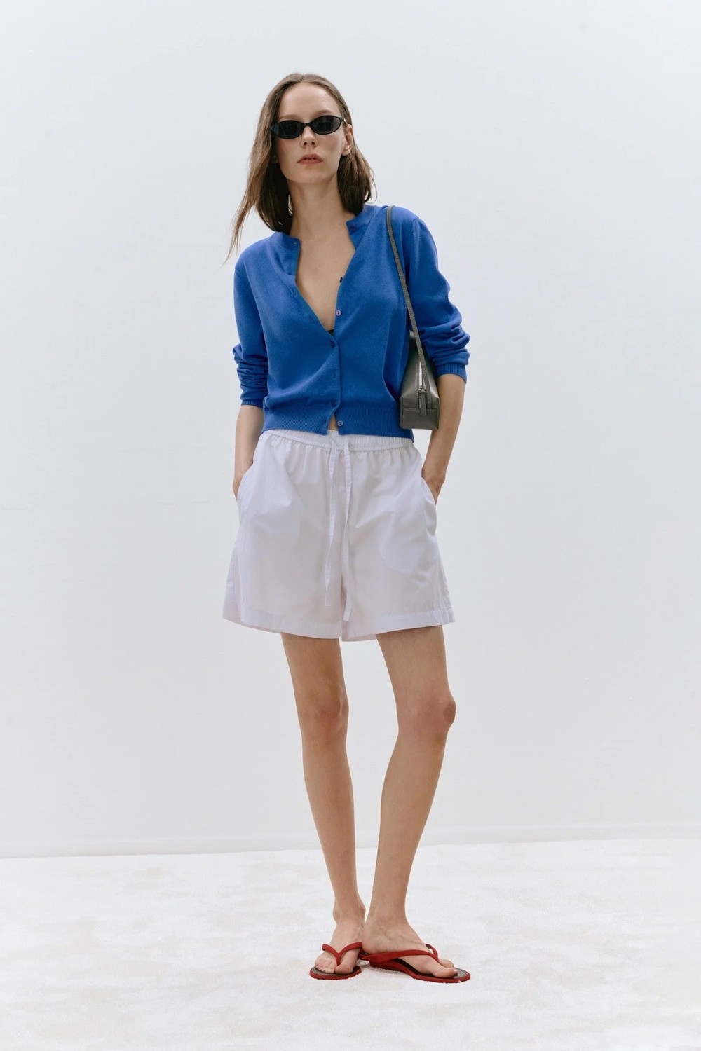 Suud Collection Lacivert Klara Yıkamalı Poplin Şort görsel 7