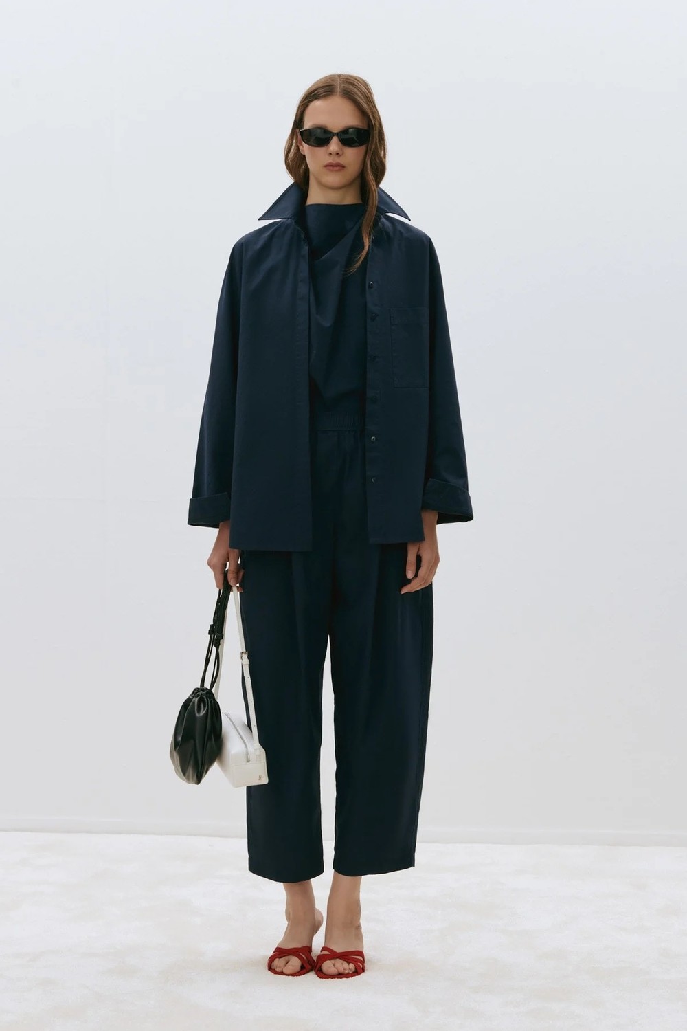 Suud Collection Beyaz Klara Yıkamalı Poplin Gömlek görsel 8