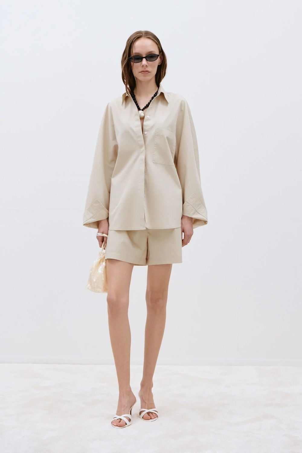 Suud Collection Beyaz Klara Yıkamalı Poplin Gömlek görsel 2