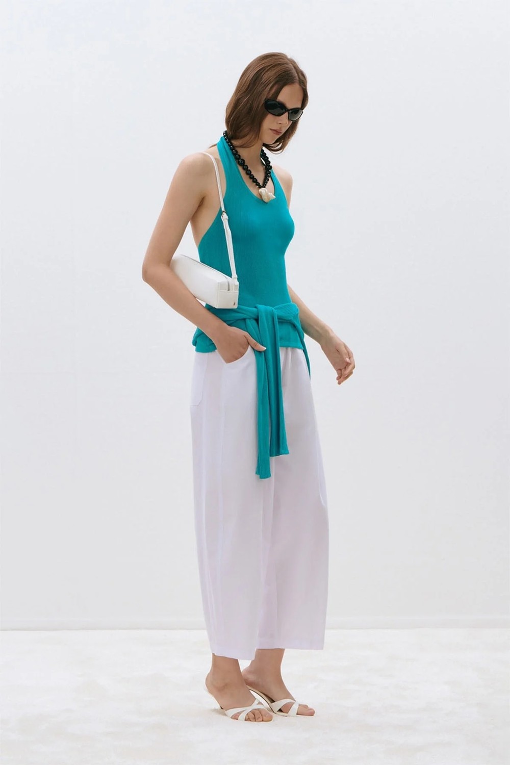 Suud Collection Siyah Raya Yıkamalı Poplin Pantolon görsel 2