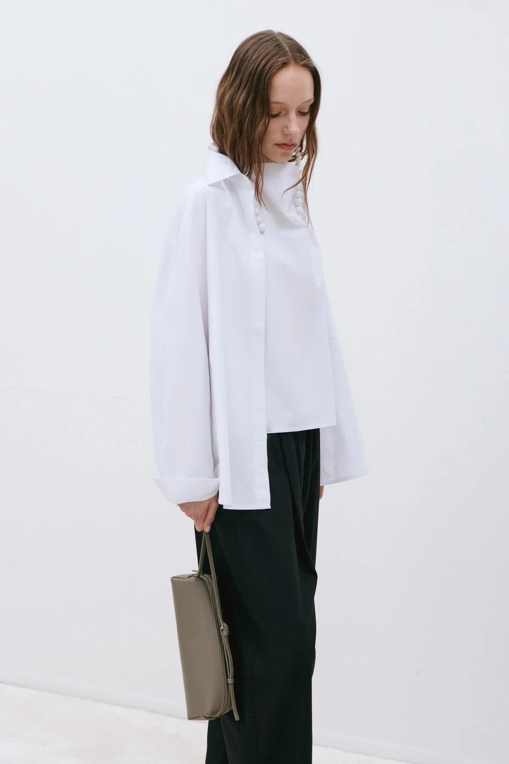 Suud Collection Siyah Raya Yıkamalı Poplin Pantolon görsel 7