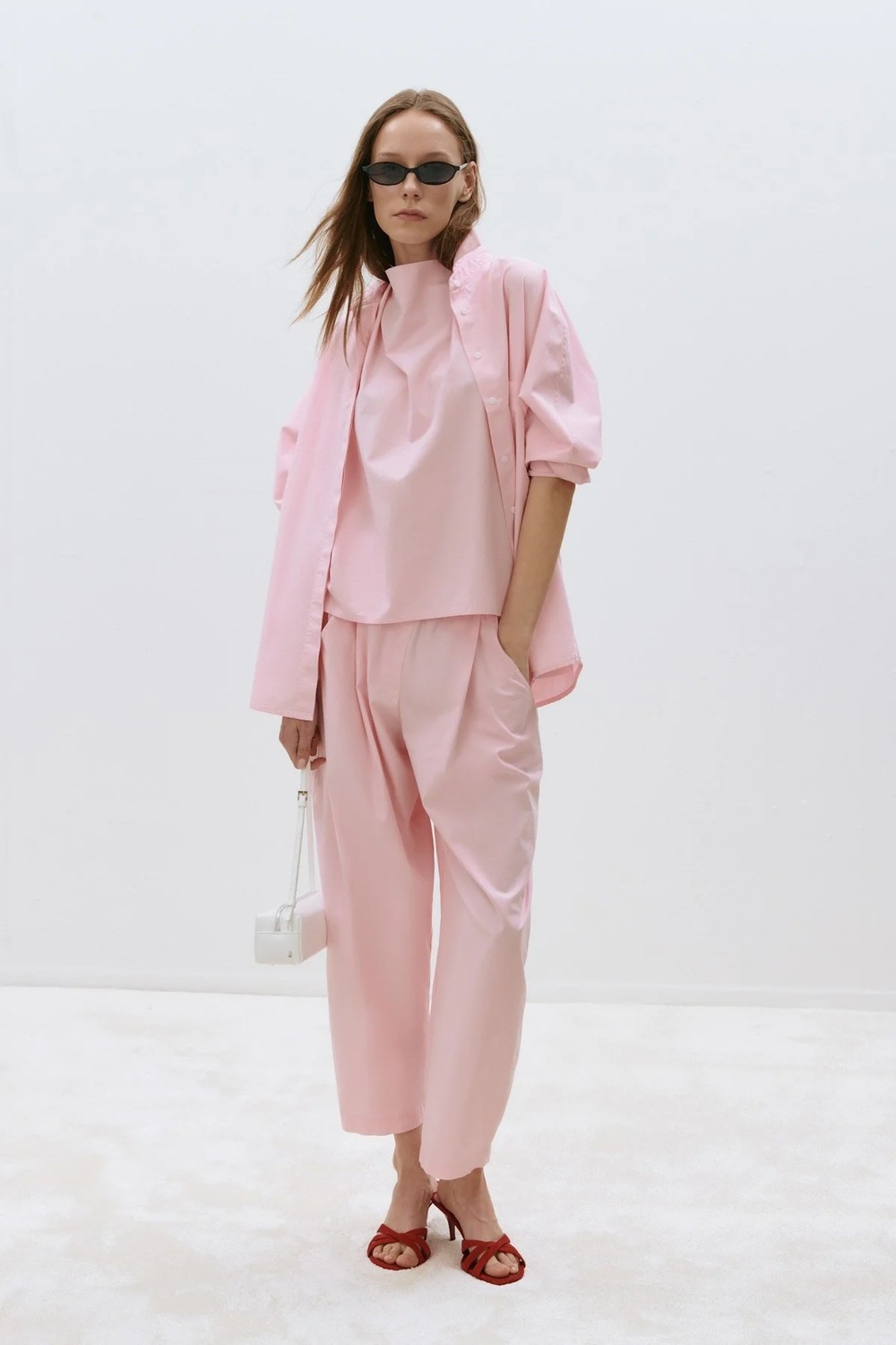 Suud Collection Bej Raya Yıkamalı Poplin Pantolon görsel 8