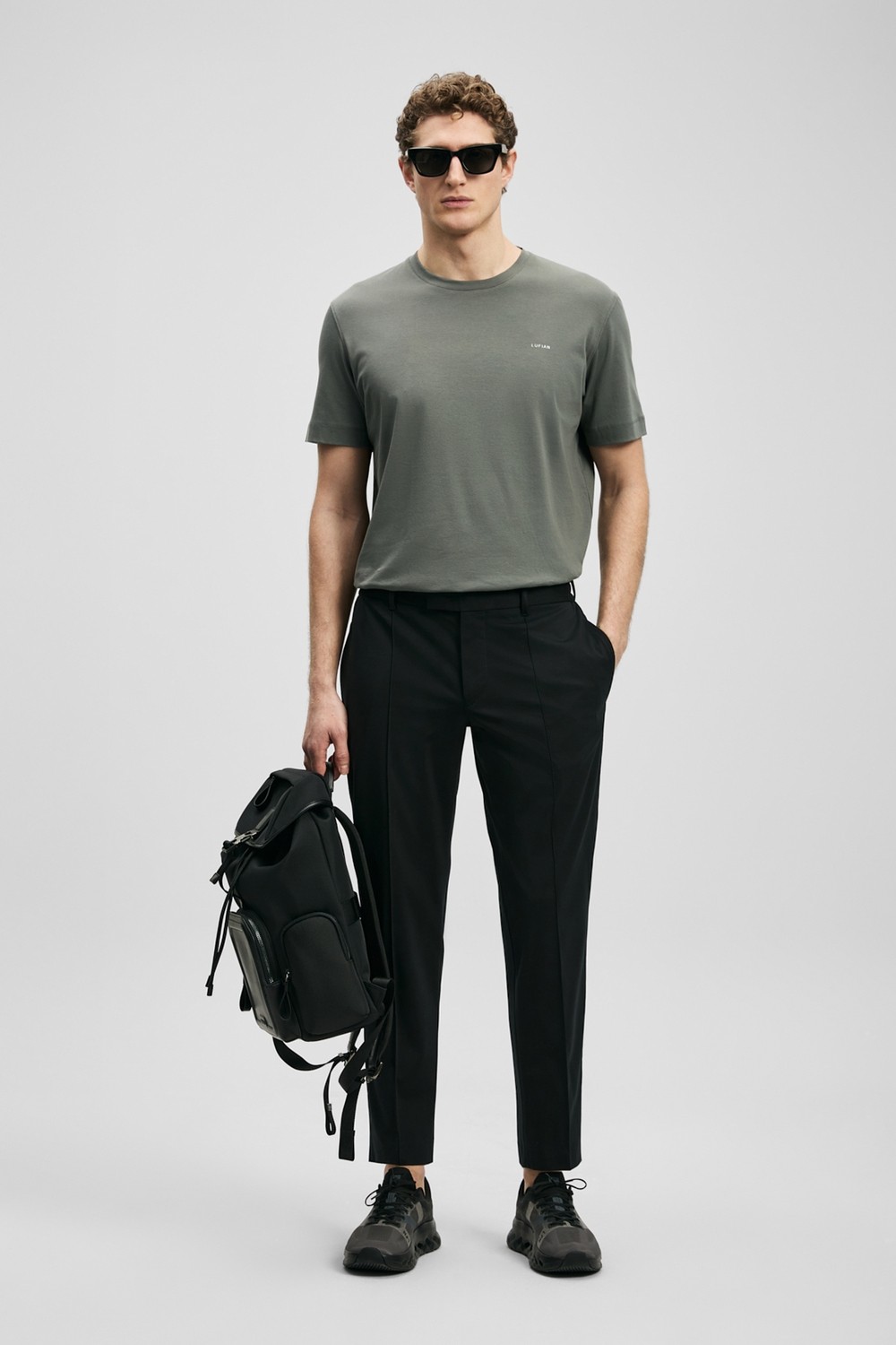 Lufian Sam Smart Erkek Chino Pantolon Slim Fit Siyah görsel 6