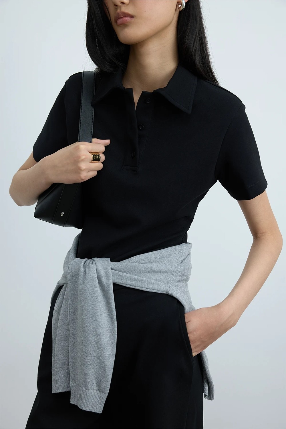 Suud Collection Kırmızı Jane Polo Yaka Tişört görsel 7