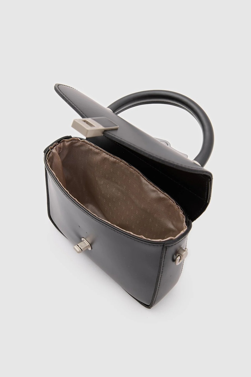 Shule Bags Cobble Small Siyah Çapraz Çanta Suni Deri Şık Tasarım ve Güvenli Klips Kapama görsel 8