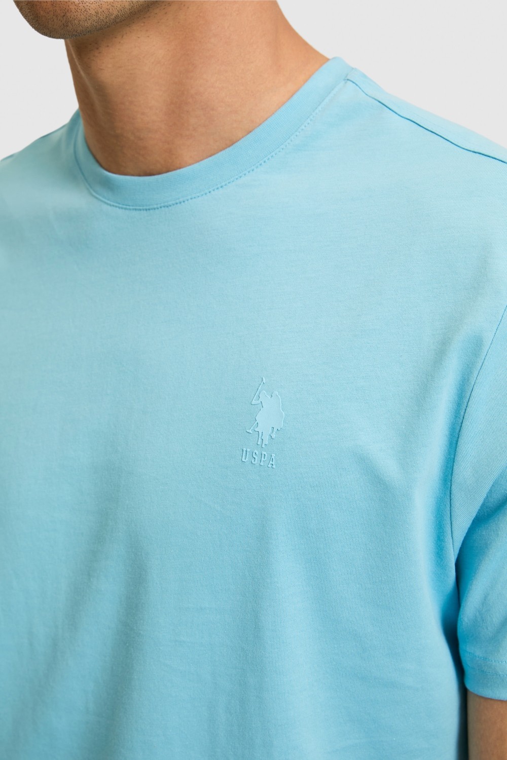U.S. Polo Assn. Erkek Regular Fit Bisiklet Yaka Bej Basic Tişört 50326953-VR011 görsel 6