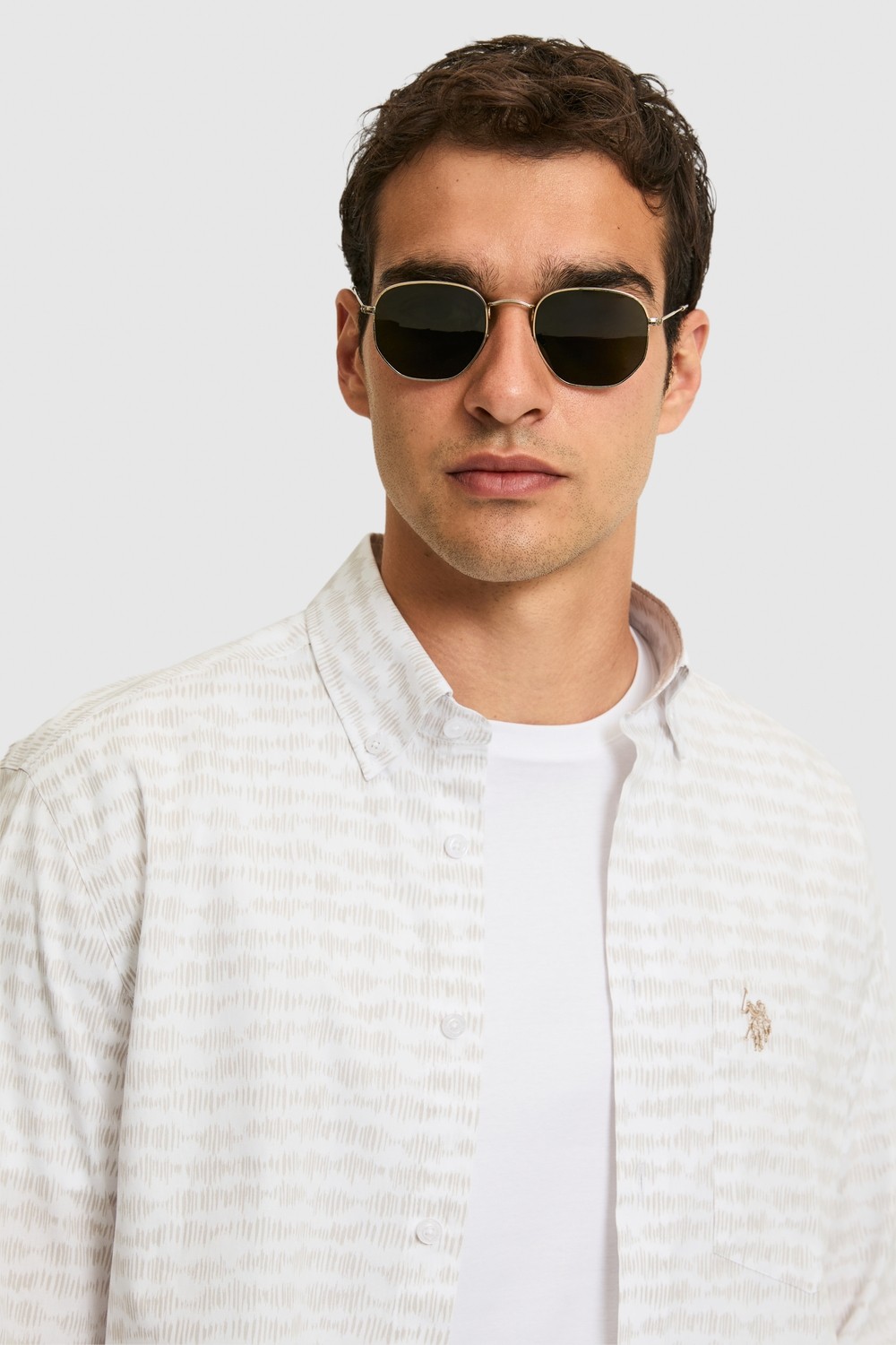 U.S. Polo Assn. Erkek Bej Uzun Kollu Gömlek 50324655-VR011 görsel 2