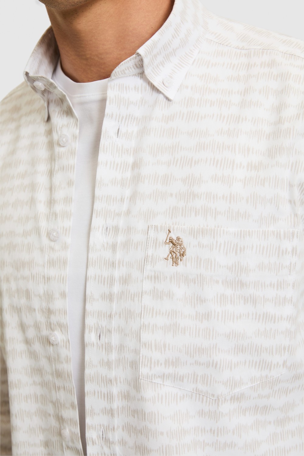 U.S. Polo Assn. Erkek Bej Uzun Kollu Gömlek 50324655-VR011 görsel 6