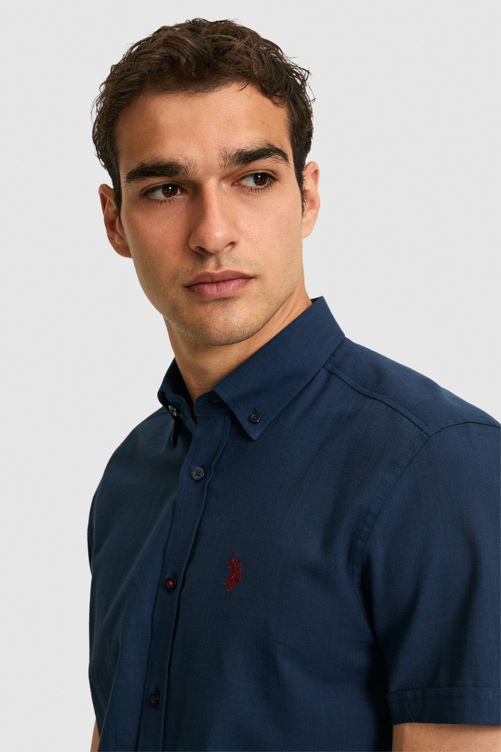 U.S. Polo Assn. Erkek Vişne Kısa Kollu Gömlek 50324727-VR223 görsel 2