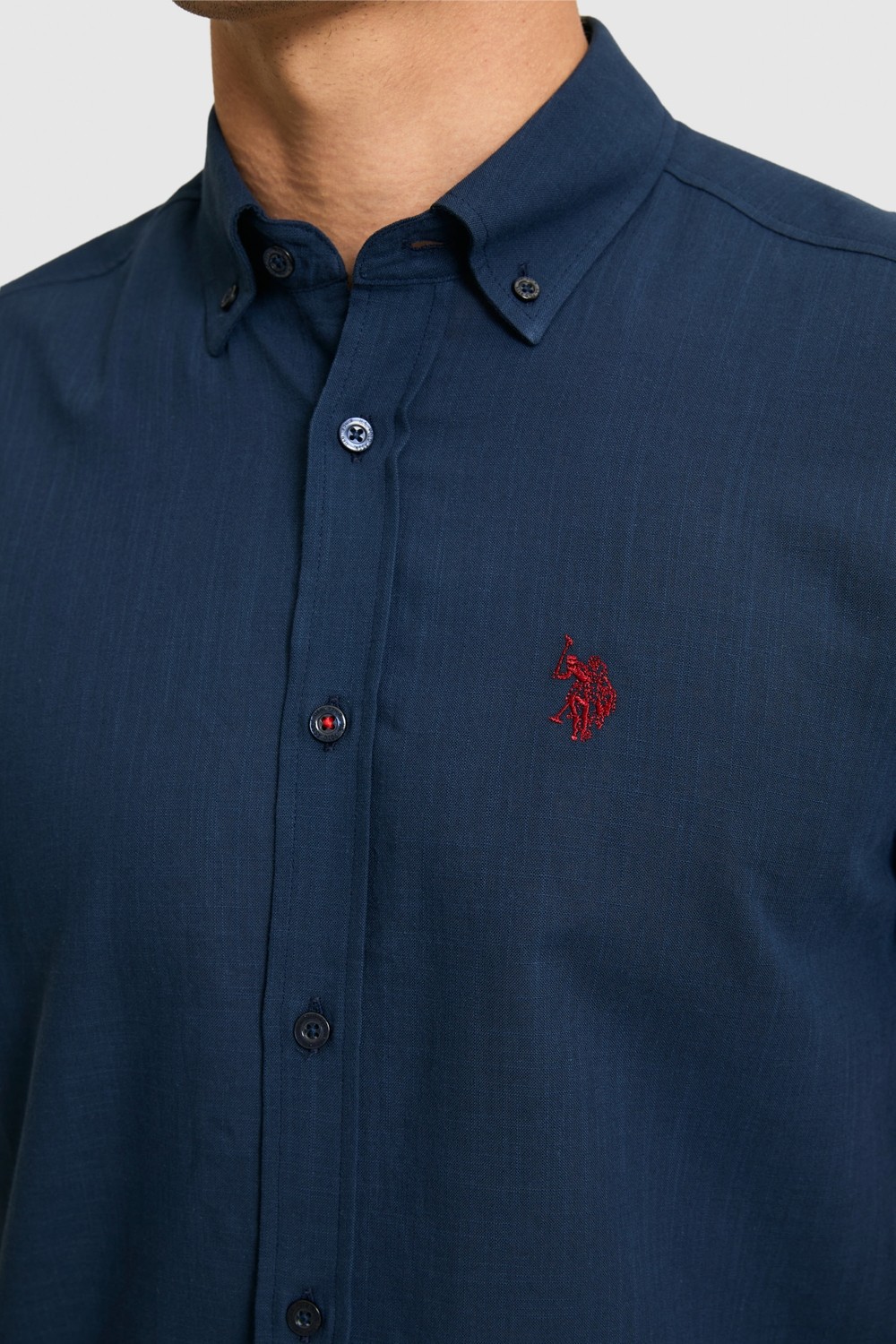 U.S. Polo Assn. Erkek Vişne Kısa Kollu Gömlek 50324727-VR223 görsel 6