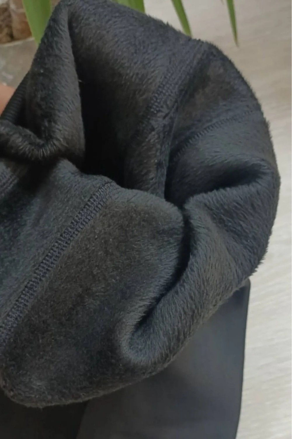 Erkek Peluş Tayt Büyük Beden Kürk Tayt Siyah Dokuma Kumaş Özellikli Rahat Kullanım görsel 4