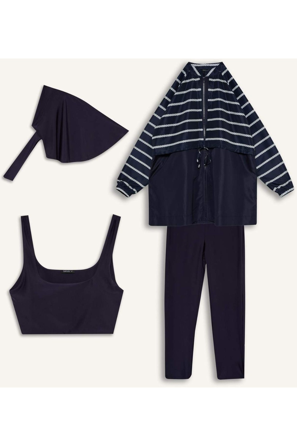 DeFacto Regular Fit Çiçekli 4'lü Burkini Mayo G7443AX26HS görsel 7