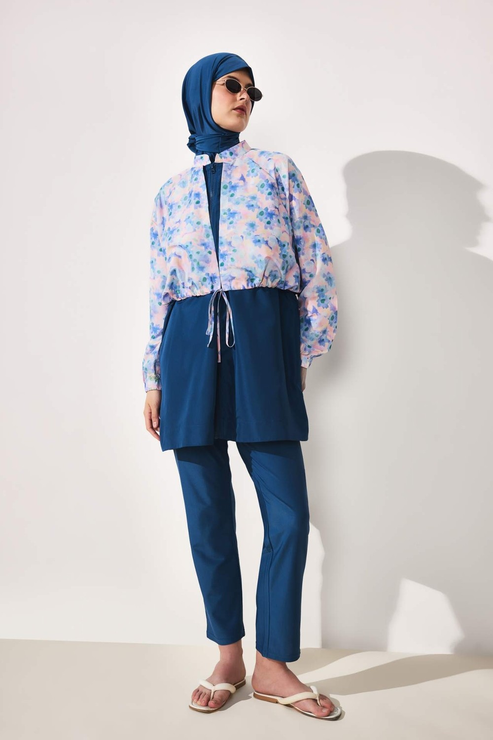 DeFacto Regular Fit Çiçekli 4'lü Burkini Mayo G7443AX26HS