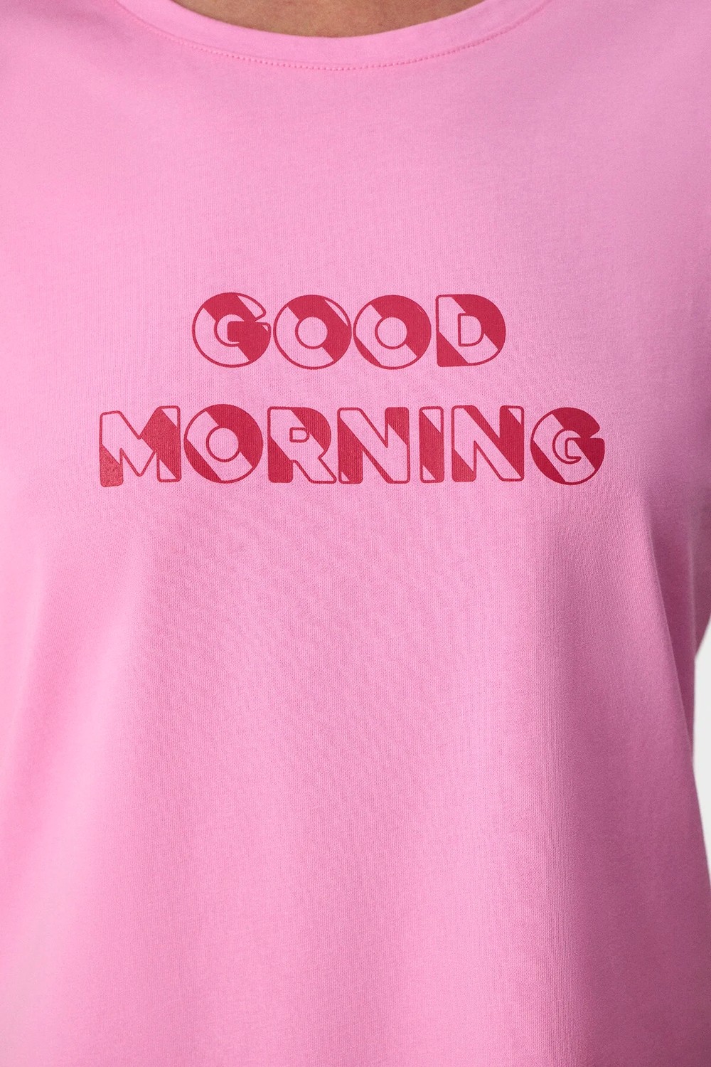 Penti Pembe Ent Morning Kapri Çizgili Kısa Kollu Pijama Takımı görsel 4