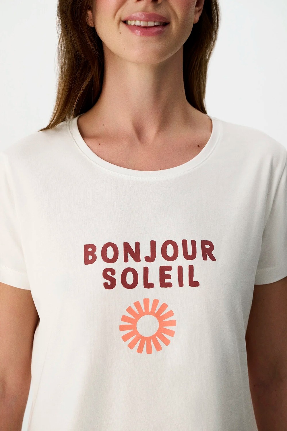 Penti Pembe Soleil Kapri Slogan Desenli Kısa Kollu Pijama Takımı görsel 3
