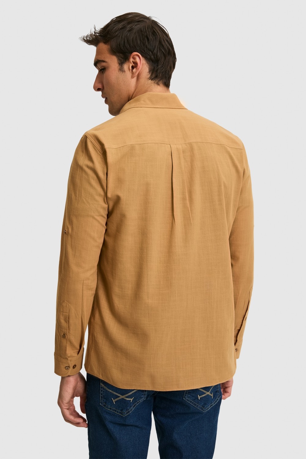 U.S. Polo Assn. Erkek Su Yeşili Uzun Kollu Basic Gömlek 50324660-VR083 görsel 6