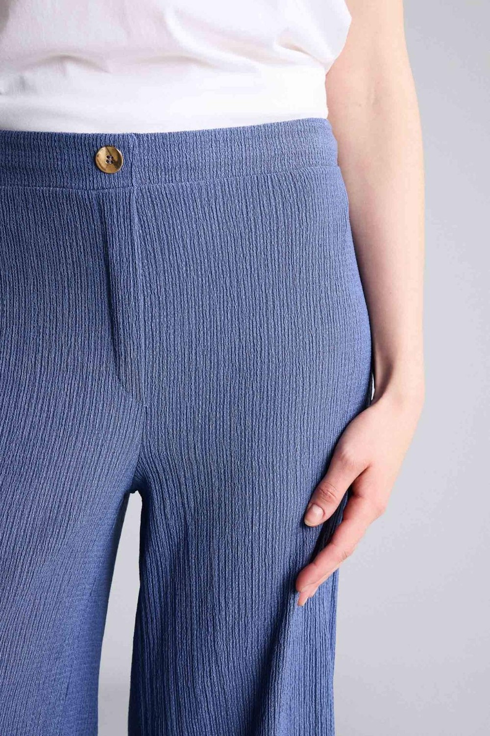 DeFacto Culotte Düz Paça Kırışık Dokulu Pantolon H8605AX26HS görsel 5