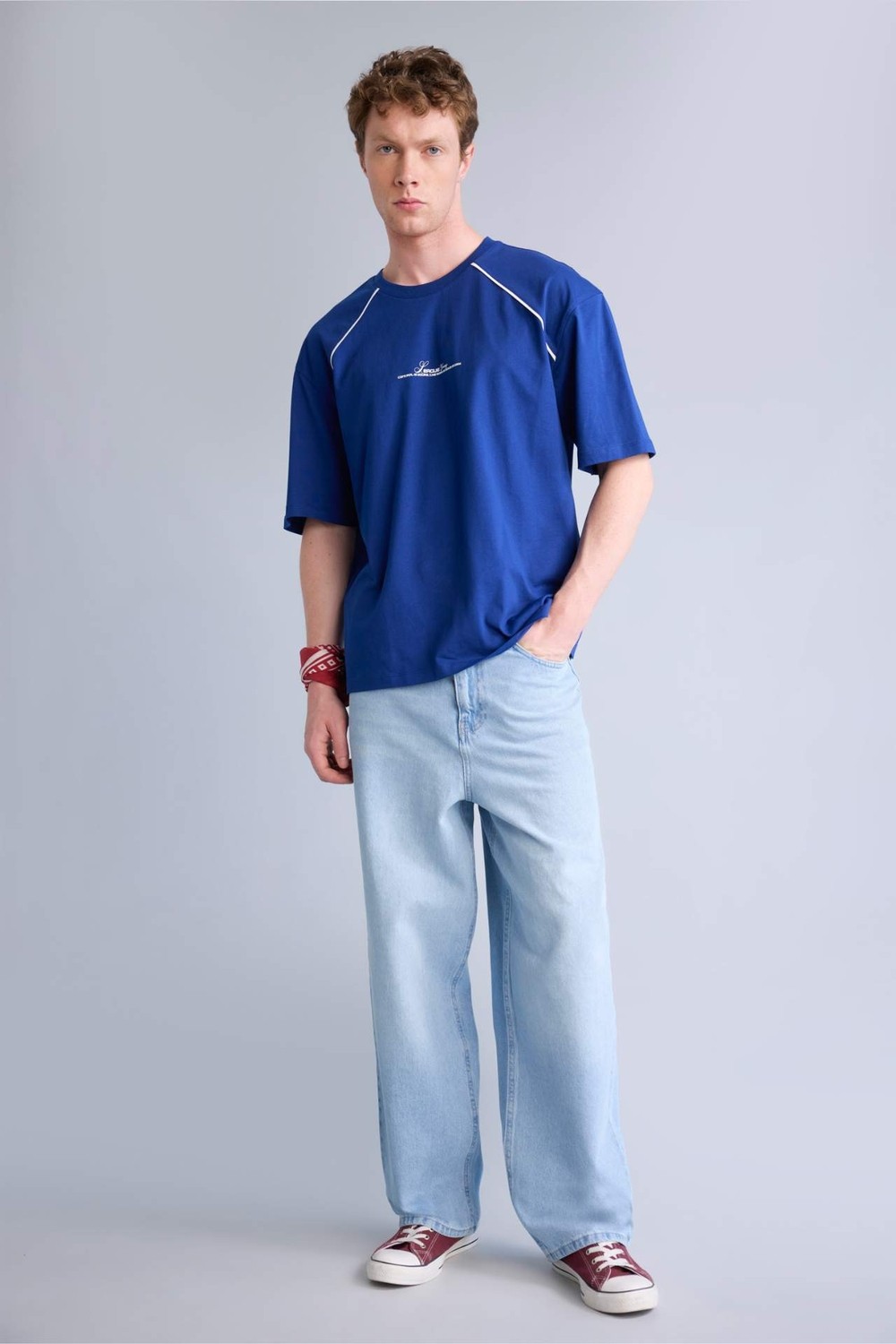 DeFacto Süper Baggy Fit Yüksek Bel Geniş Paça Jean Pantolon I0492AX26SM görsel 2