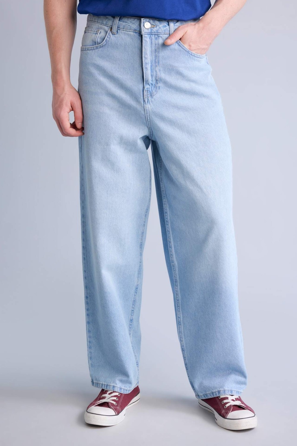 DeFacto Süper Baggy Fit Yüksek Bel Geniş Paça Jean Pantolon I0492AX26SM görsel 3