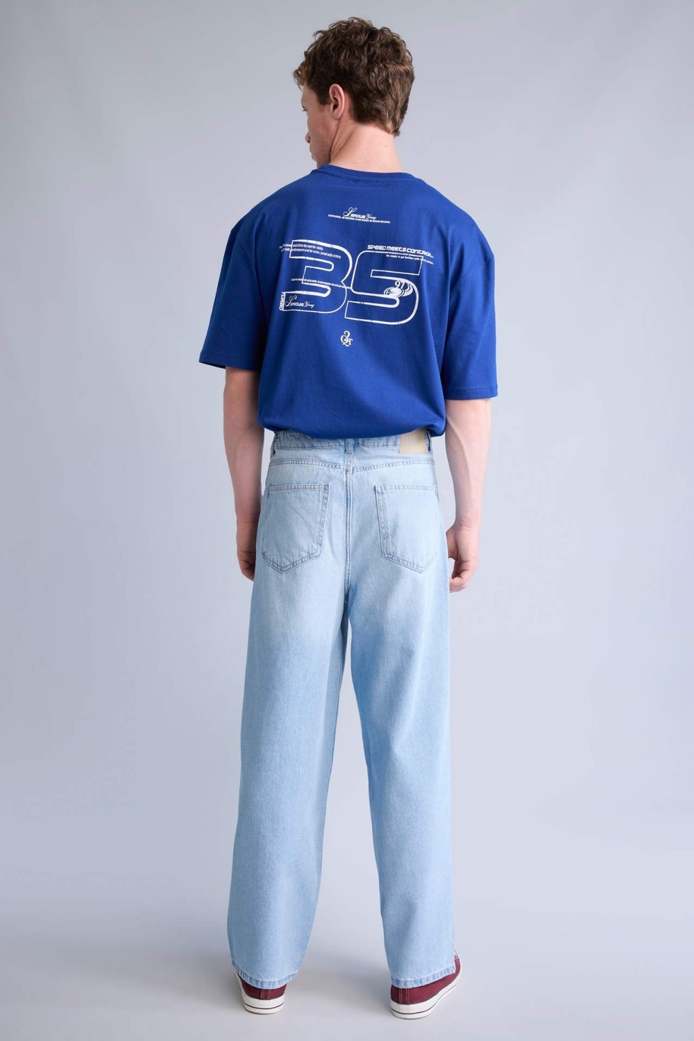 DeFacto Süper Baggy Fit Yüksek Bel Geniş Paça Jean Pantolon I0492AX26SM görsel 5