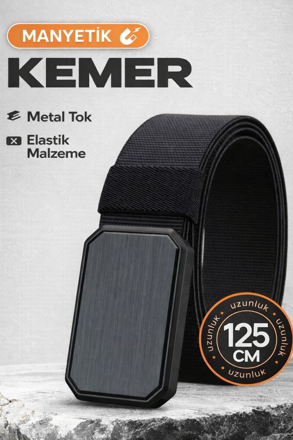 İstanbul Belt Manyetik Taktikal Kemer - Ayarlanabilir 125 cm - Siyah Ton Metal Toka