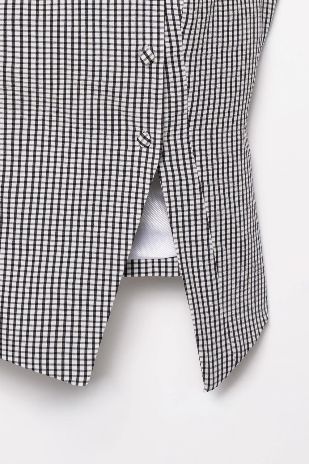Thalure Kadın Lacivert Pötikare Kruvaze Slim Fit Yelek görsel 6