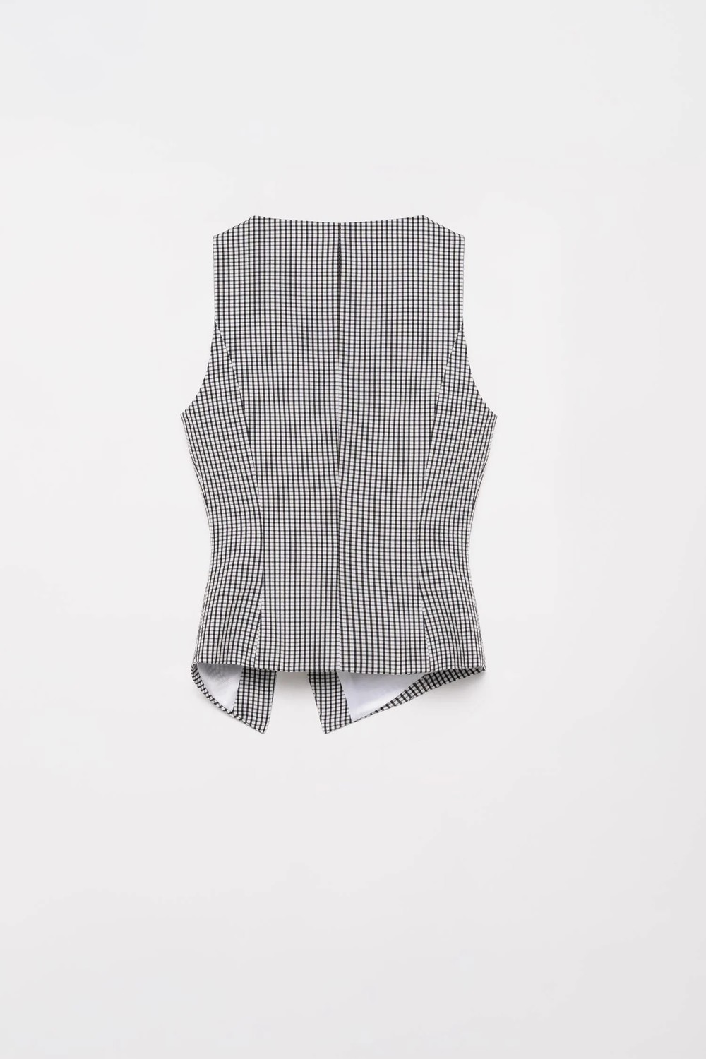 Thalure Kadın Lacivert Pötikare Kruvaze Slim Fit Yelek görsel 7