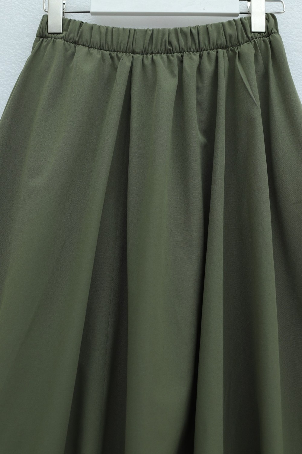 Moda Morfo Beli Lastikli Astarlı Poplin Balon Etek -Haki görsel 4