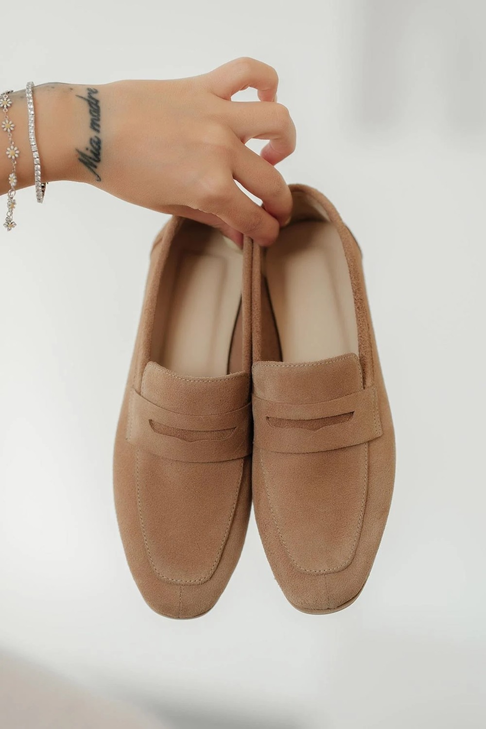 Akbir Gloria Kadın Hakiki Süet Deri Loafer Ayakkabı Camel görsel 4