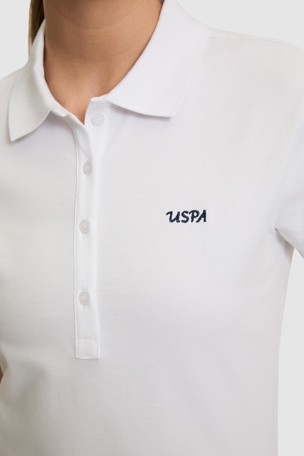U.S. Polo Assn. Kadın Fıstık Yeşili Polo Yaka Basic Tişört 50323461-VR087 görsel 6