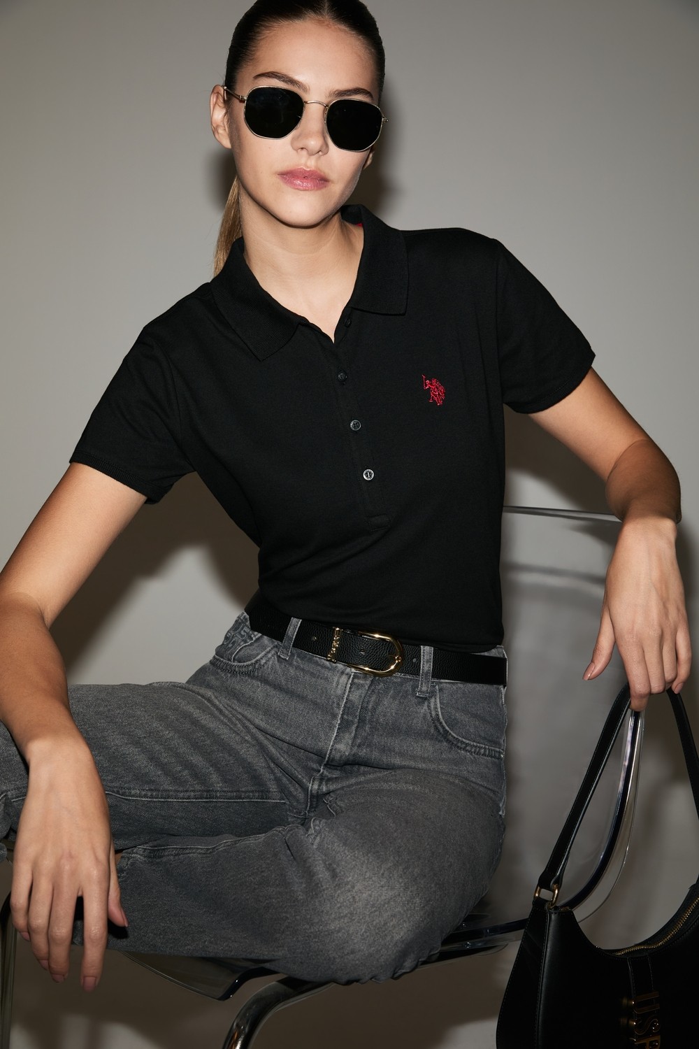 U.S. Polo Assn. Kadın Pembe Tişört Basic 50321818-VR041