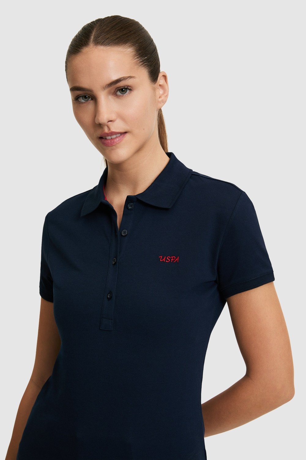 U.S. Polo Assn. Kadın Fıstık Yeşili Polo Yaka Basic Tişört 50323461-VR087 görsel 8