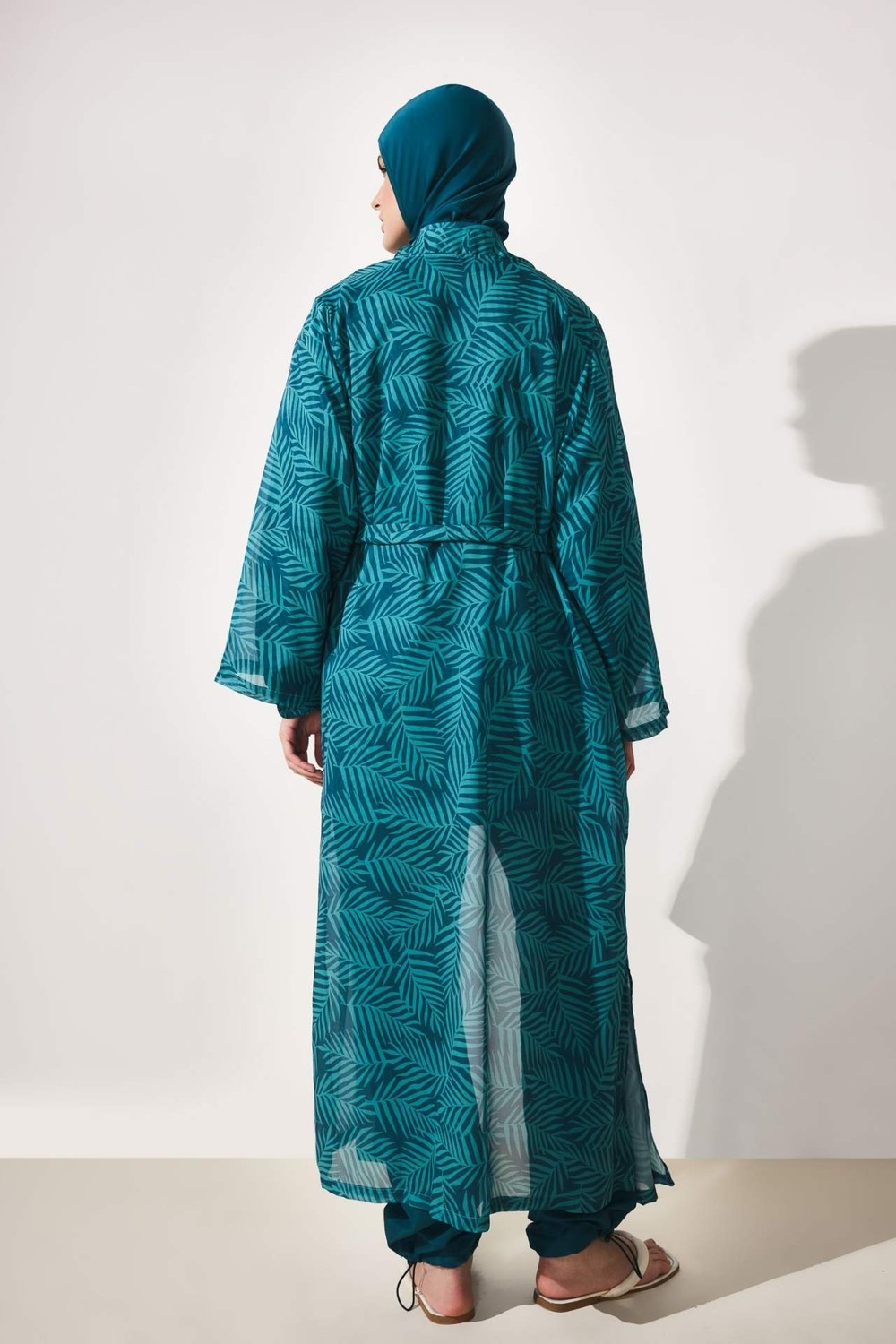 DeFacto Regular Fit Desenli Yeşil Burkini Pareo H7919AX26SM görsel 4
