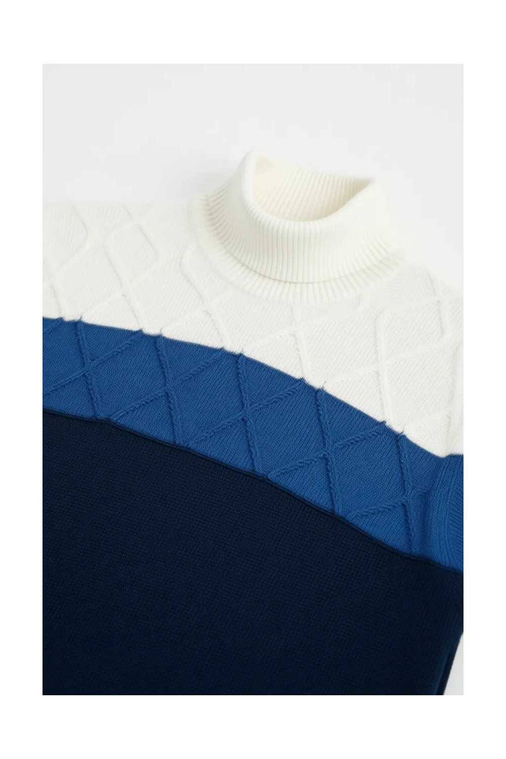 Altınyıldız Classics Erkek Gri-siyah Sıcak Tutan Colorblock Desenli Triko Kazak Standart Fit Bisiklet Yaka görsel 7