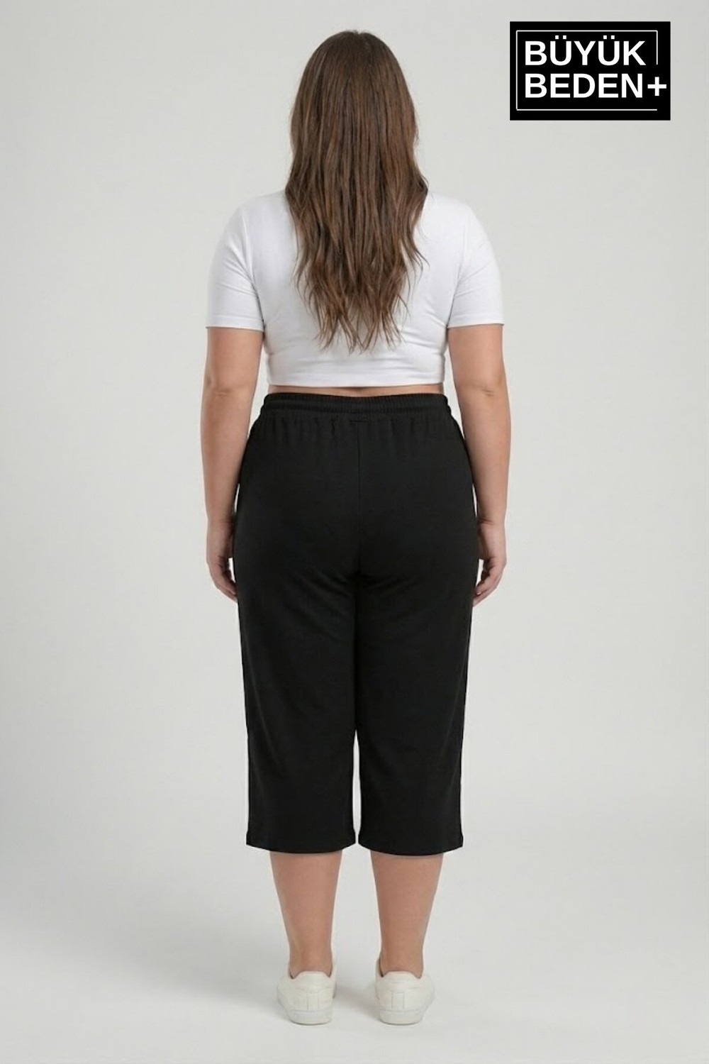 Superlife Kadın Büyük Beden Unified Collective Baskılı Beli Lastikli Bol Paça Kapri Şort 3xl-6xl SPR26BSRK591-10 görsel 6
