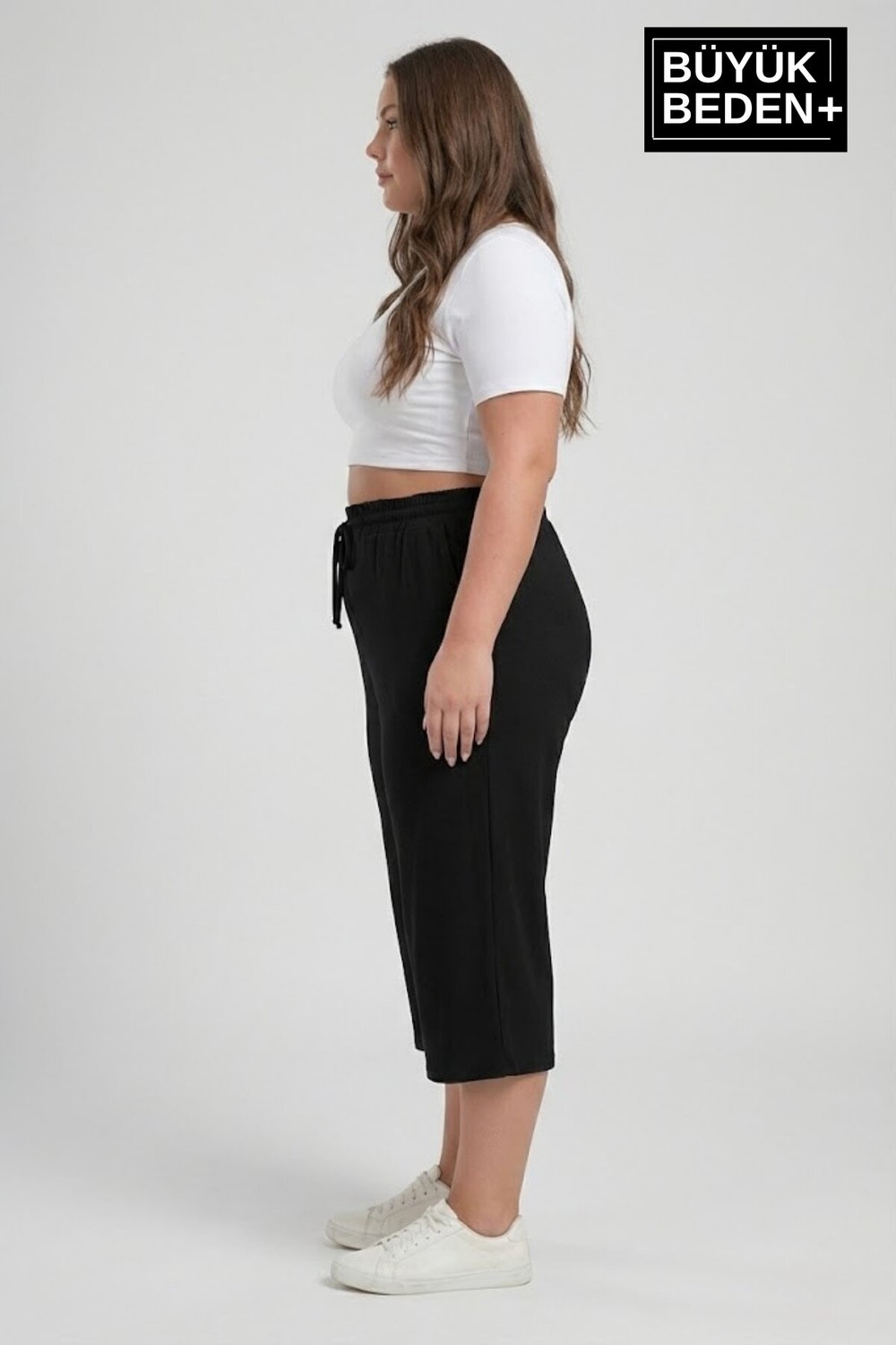 Superlife Büyük Beden Kadın Ikili Set Kapri Şort Rahat Kalıp 3xl-6xl SPR26BSRK591+2 görsel 8