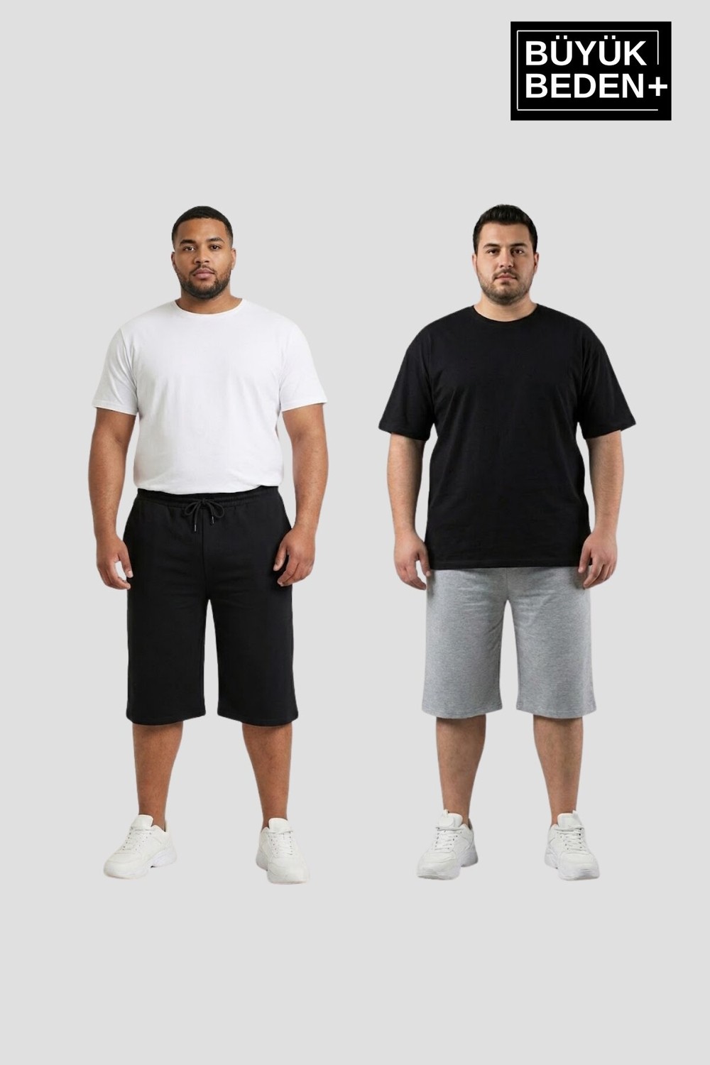 Superlife Büyük Beden Erkek 2’li Kapri Şort Rahat Kalıp Seti 3xl-6xl SPR26BSR591+2