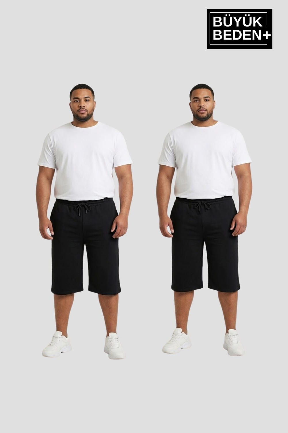 Superlife Büyük Beden Erkek 2’li Kapri Şort Rahat Kalıp Seti 3xl-6xl SPR26BSR591+2 görsel 5