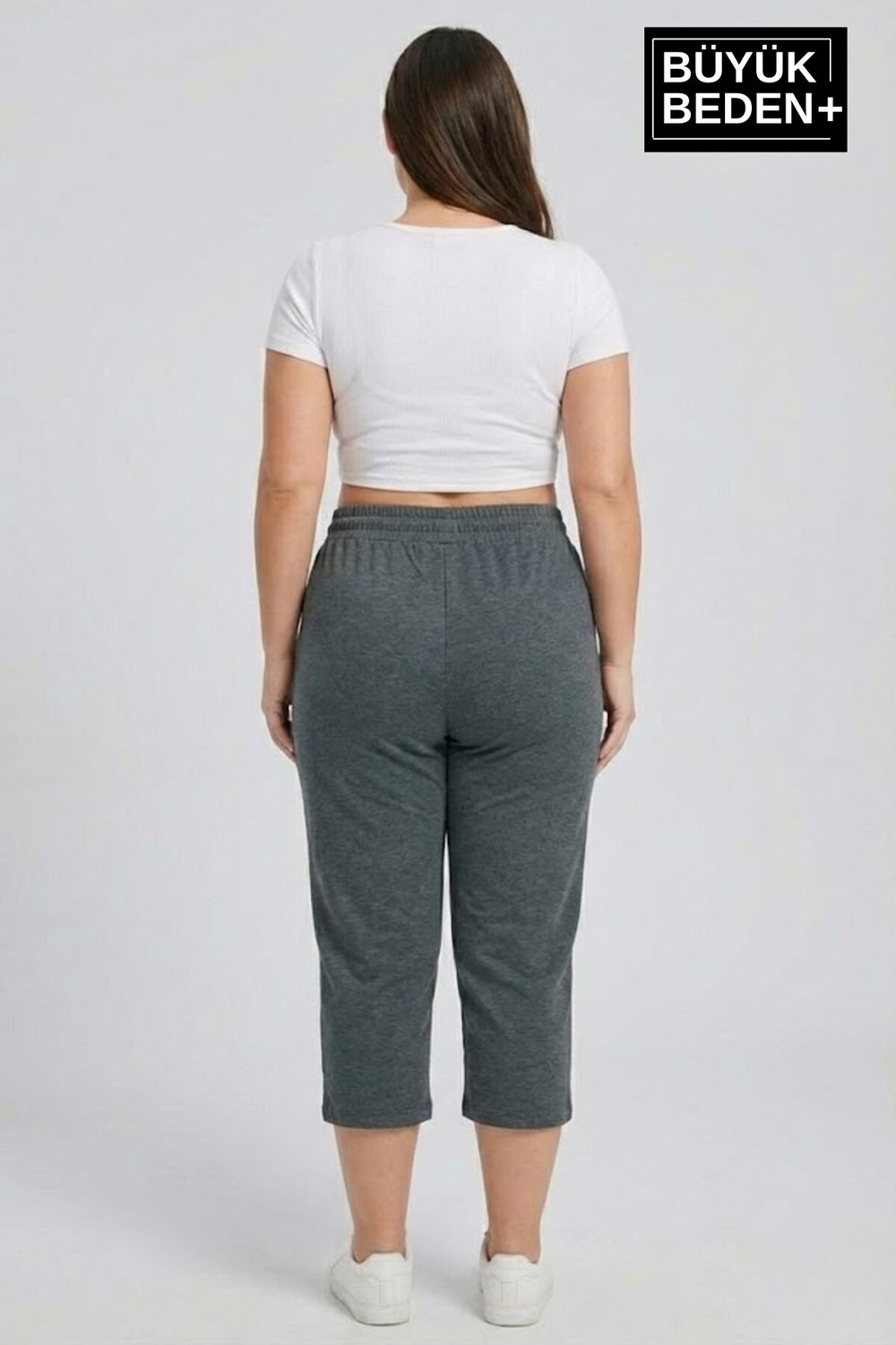 Superlife Kadın Büyük Beden Unified Collective Baskılı Beli Lastikli Bol Paça Kapri Şort 3xl-6xl SPR26BSRK591-10 görsel 3