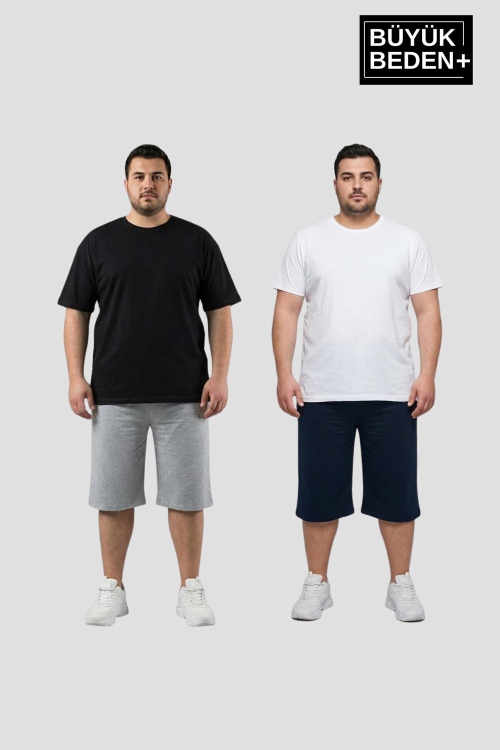 Superlife Büyük Beden Erkek 2’li Kapri Şort Rahat Kalıp Seti 3xl-6xl SPR26BSR591+2