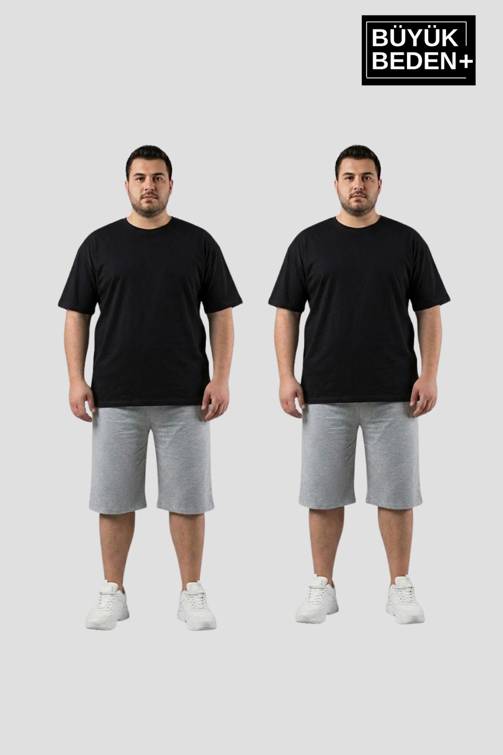 Superlife Büyük Beden Erkek 2’li Kapri Şort Rahat Kalıp Seti 3xl-6xl SPR26BSR591+2
