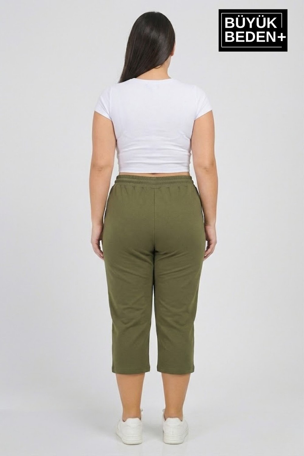 Superlife Büyük Beden N Baskılı Kadın Şort Kapri Rahat Kalıp Cepli Bağcıklı 3xl-6xl SPR26BSRK591-19 görsel 3