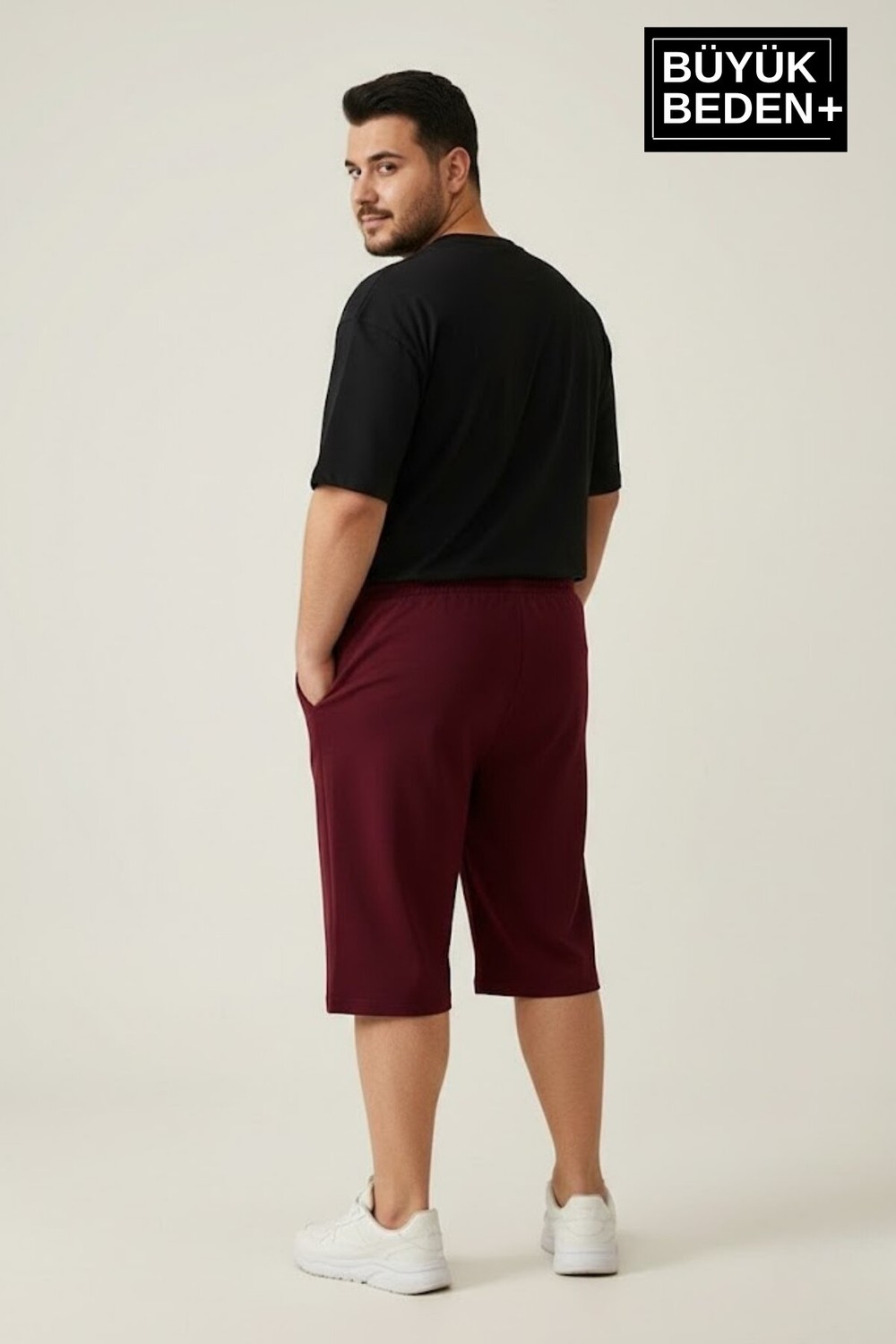 Superlife Büyük Beden Erkek 3xl-6xl Rahat Kalıp Cepli Brooklyn 1970 Baskılı Penye Kapri Şort SPR26BSR591-03 görsel 8