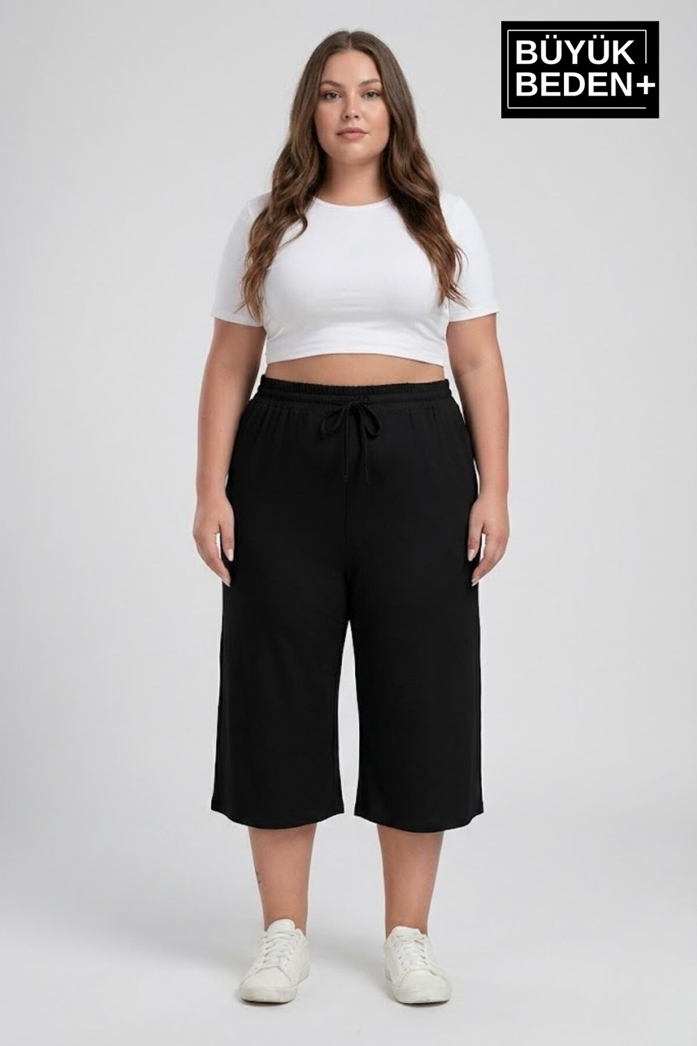 Superlife Kadın Büyük Beden Şort 3xl-6xl Rahat Kesim Diz Altı Günlük ŞORT-SPR26BSRK591