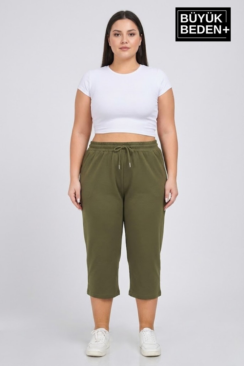 Superlife Kadın Büyük Beden Şort 3xl-6xl Rahat Kesim Diz Altı Günlük ŞORT-SPR26BSRK591