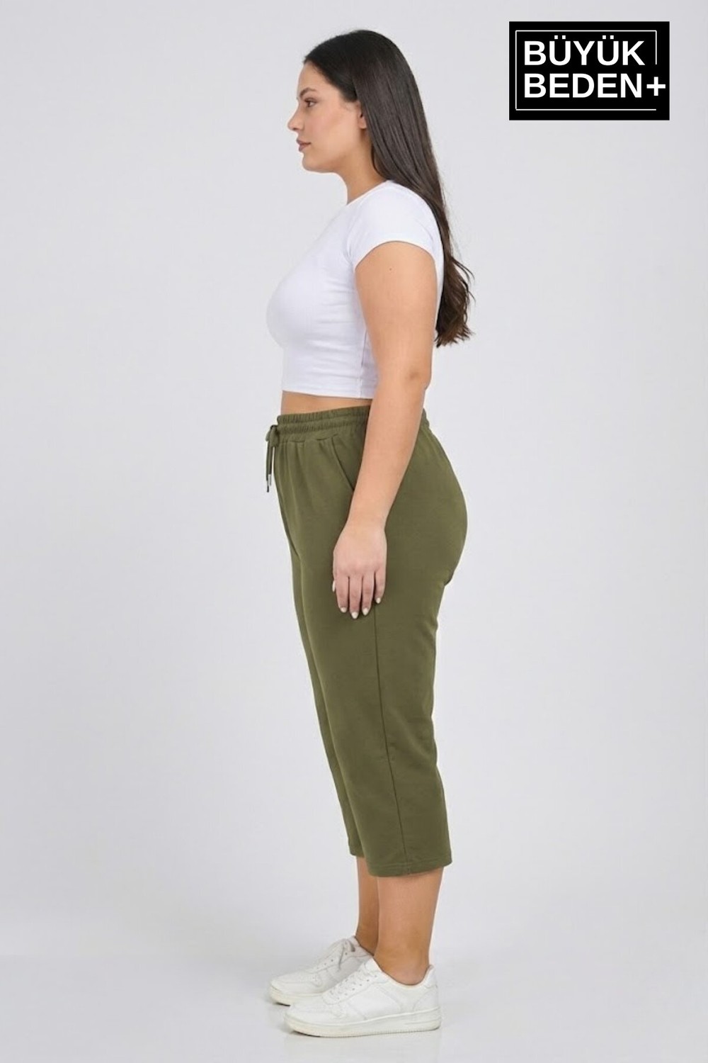 Superlife Kadın Büyük Beden Şort 3xl-6xl Rahat Kesim Diz Altı Günlük ŞORT-SPR26BSRK591 görsel 4